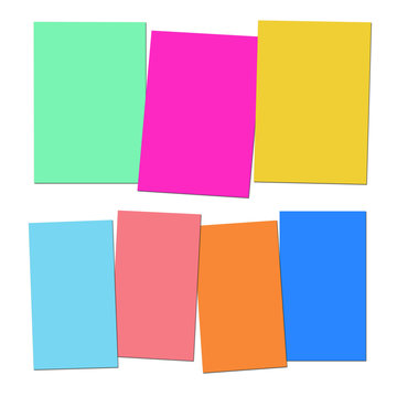 Three And Four Blank Paper Slips Show Copyspace For 3 Or 4 Lette