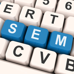 Sem Keys Shows Online Marketing Or Search Engine Optimization.