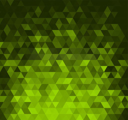 Abstract background with green glowing triangles