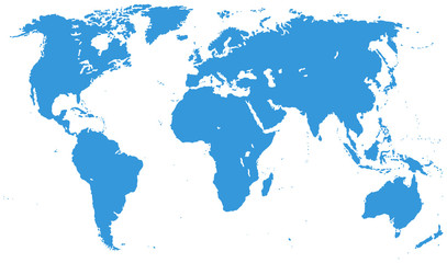 Fototapeta na wymiar Blue Detailed World Map