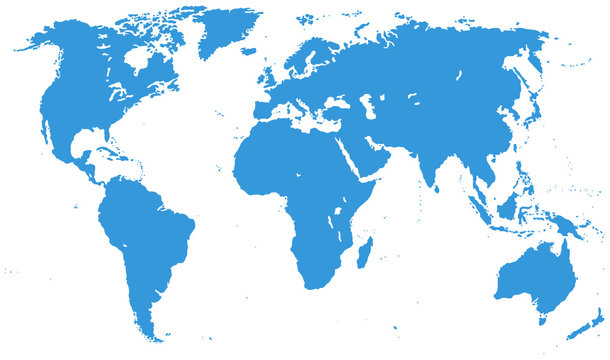 Blue Detailed World Map