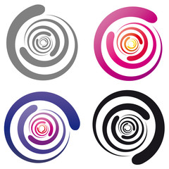 Logo - Meditation, Harmonie und Kreislauf abstrakt und farbig - Set
