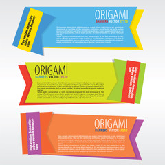 Set of Paper Folding Banners Vector.EPS10