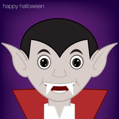 Vampire Halloween card in vector format.