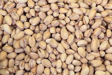 Heap of pistachios.