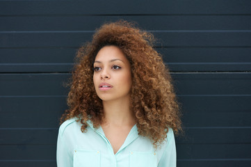 Portrait of a beautiful female model looking away