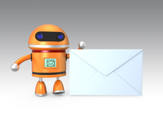 robot with big mail icon