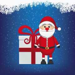santa and gift winter snowy landscape