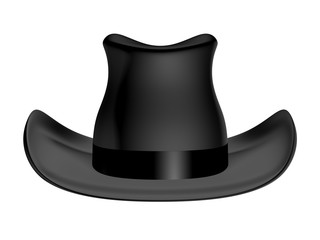 Black hat on a white background