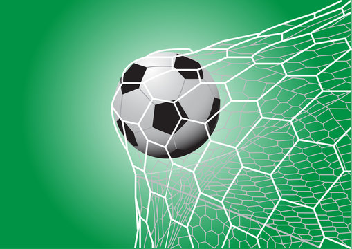 soccer ball in goal vector images