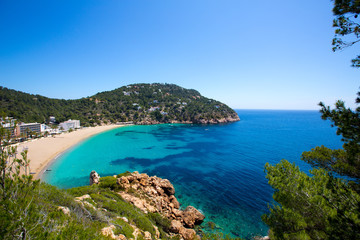 Fototapeta na wymiar Ibiza Sant Vicent zatoczce Cala San Vicente San Juan