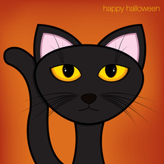 Black cat Halloween card in vector format.
