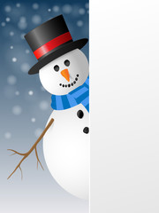 Snowman. Vector illustration.