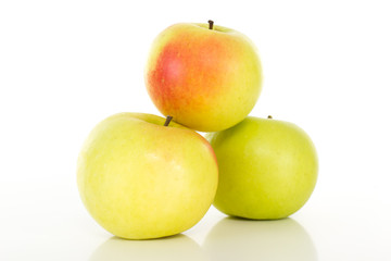 Fresh apples coloured red yellow green