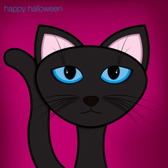 Black cat Halloween card in vector format.