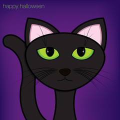 Black cat Halloween card in vector format.