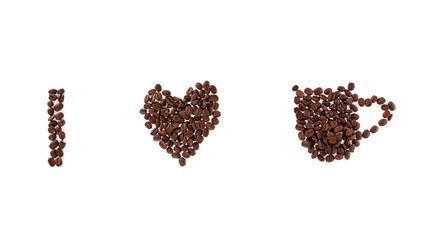 Coffee grain isolated on white background