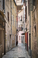 Cobbled narrow lane in Split, Dalmatia, Croatia