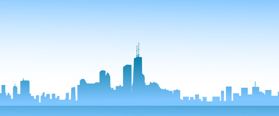 Chicago skyline at early morning - vector