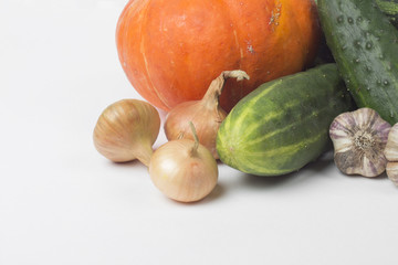 vegetables on the white background