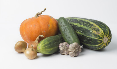 vegetables on the white background