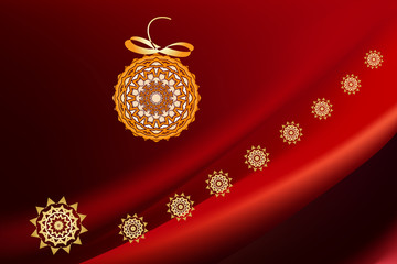 red Christmas background with ethnic ball