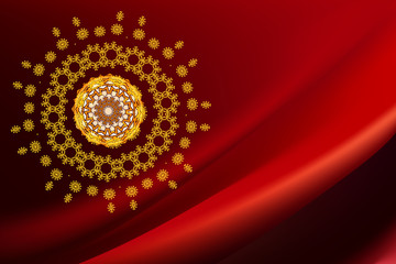 red Christmas background with ethnic ball