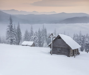 Old church in the Carpathian mountains