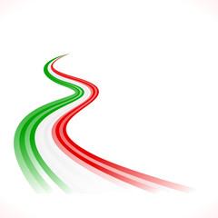 Abstract waving Italian, Mexican, Hungarian and Iranian flag