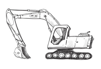 Doodle excavator drawing