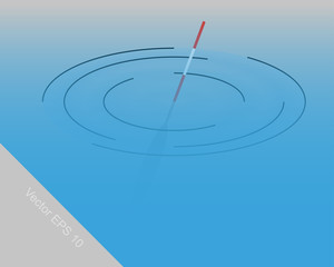 Float for fishing in the water