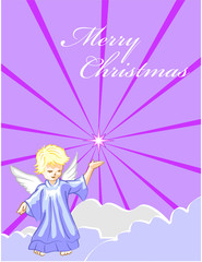 Christmas card with an angel