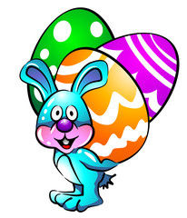 Easter bunny with eggs