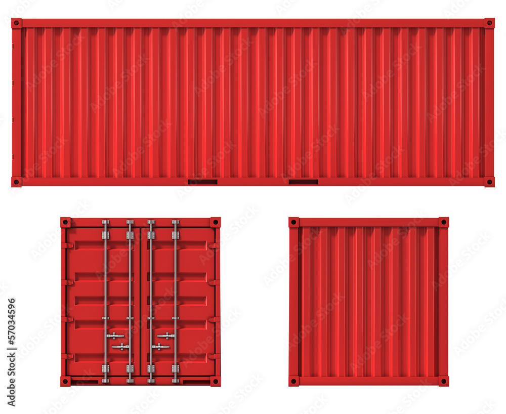 Wall mural cargo container front side and back view