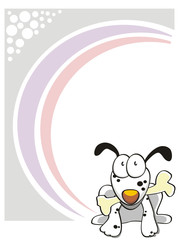 Puppy with a bone in the mouth