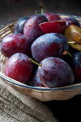 Basket full of autumn fruits