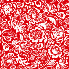Vector floral seamless pattern