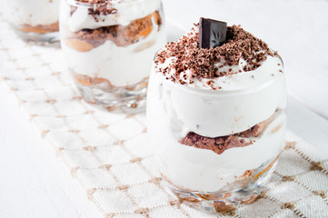 Traditional italian dessert with chocolate