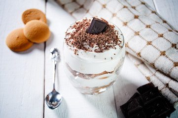 Traditional italian dessert with chocolate