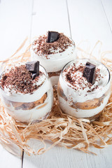 Traditional italian dessert with chocolate