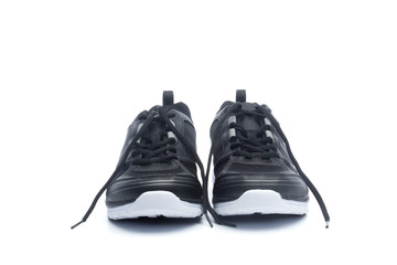 Pair of black sport shoes, sneakers