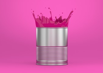 Farbeimer gerippt Metal glatt mit Hintergrund