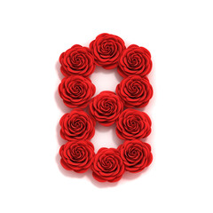 rose font number 8