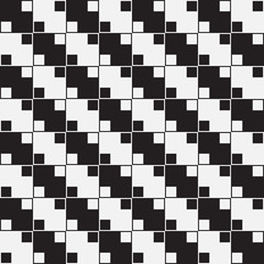 Black and White Optical Illusion, Vector Seamless Pattern.