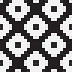 Black and White Optical Illusion, Vector Seamless Pattern.