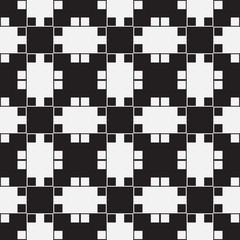 Black and White Optical Illusion, Vector Seamless Pattern.