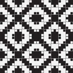 Black and White Optical Illusion, Vector Seamless Pattern.