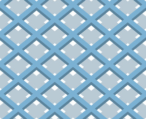 3D Square Box Net, Vector Seamless Pattern Background.