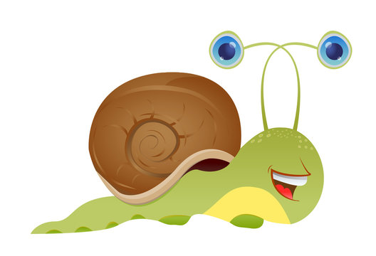 illustration of Cartoon Snail. Vector
