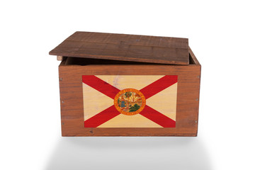 Wooden crate isolated on a white background